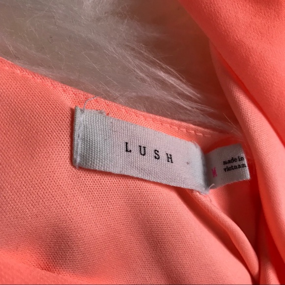 LUSH Neon Orange Mini Casual Dress Size Medium - Picture 4 of 7